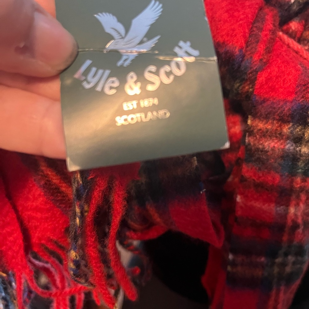 Lyle & Scott Vibrant Red Checkered Scarf